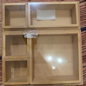7 piece NWT Bamboo Organizer Trays